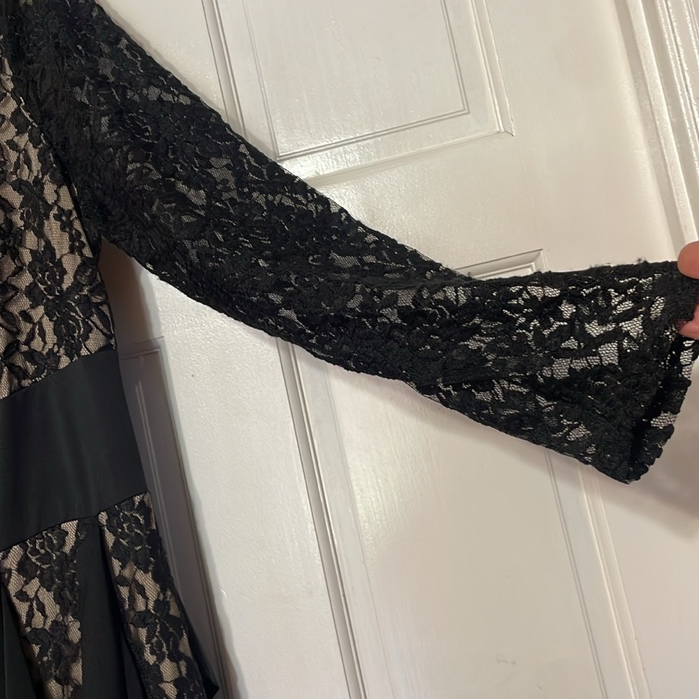 Black lace Ashley Stewart size 18/20 long dress - Picture 5 of 9